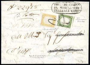 1860 - 80 cent. giallo ocra pallido, 5 cent. ... 