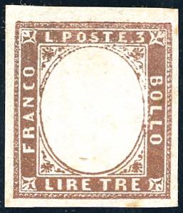 1861 - 3 lire rame vivo (18A), senza ... 