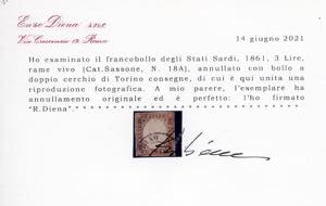 1861 - 3 lire rame vivo (18A), ... 