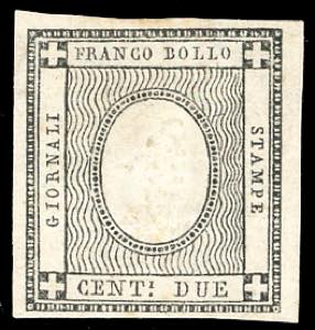 1861 - 2 cent. grigio nero per stampati, ... 