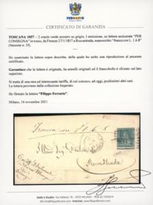 1857 - 2 crazie verde azzurro su ... 