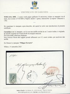 1858 - 2 crazie verde grigio ... 