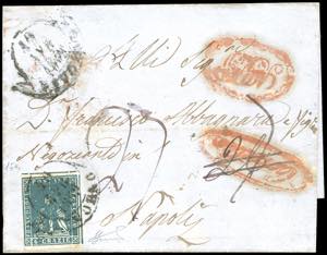 1859 - 6 crazie azzurro vivo, II emissione ... 