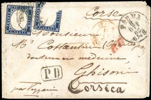 REGNO DITALIA-FRANCIA CORSICA 1862 - 20 ... 