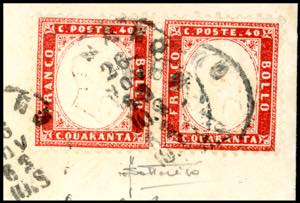 1862 - 40 cent. rosso carminio ... 