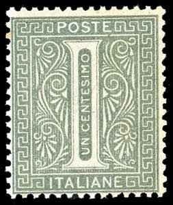 1863 - 1 cent. De La Rue, tiratura di Londra ... 