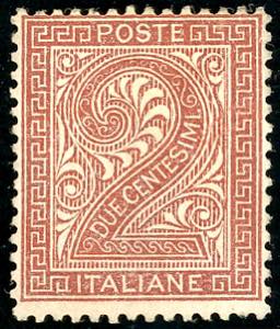 1863 - 2 cent. De La Rue, tiratura di Londra ... 