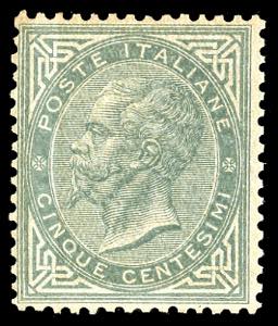 1863 - 5 cent. De La Rue, tiratura di Londra ... 