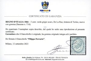 1866 - 5 cent. De La Rue, tiratura ... 