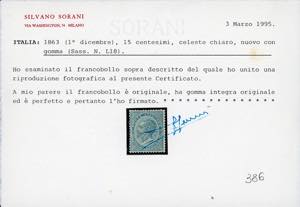 1863 - 15 cent. De La Rue (L18), ... 