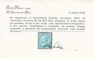 1863 - 15 cent. De La Rue (L18), ... 