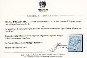 1863 - 15 cent. De La Rue (L18), ... 