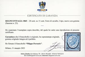 1865 - 20 cent. su 15 cent. Ferro ... 