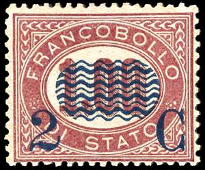 1878 - 2 cent. su 1 lira Servizio ... 