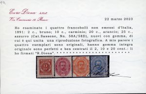 1891 - Umberto I, non emessi, ... 