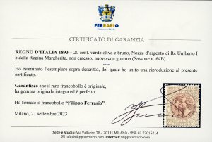 1893 - 20 cent. verde oliva e ... 