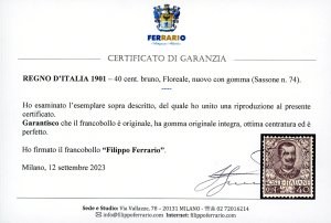 1901 - 40 cent. Floreale (74), ... 