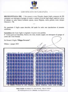 1901 - 5 lire azzurro e rosa, ... 