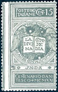 1921 - 15 cent. grigio Dante, non emesso ... 