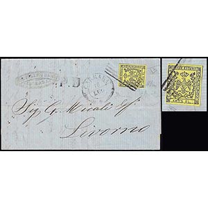 1858 - 15 cent. giallo, errore tipografico ... 