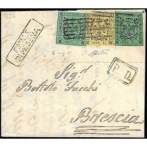 1856 - 5 cent. verde, punto dopo le cifre, ... 