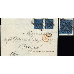 1859 - 40 cent. azzurro scuro, punto dopo le ... 