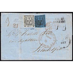 1858 - 1 lira bianco, varietà punto molto ... 