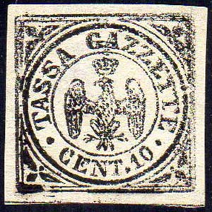 1859 - 10 cent. nero Aquilotto, doppia ... 