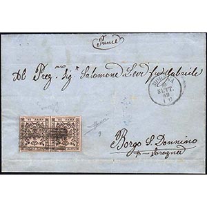 1859 - 10 cent. rosa, punto dopo la cifra ... 