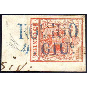 1850 - 15 cent. rosso, I tiratura (3a), ... 