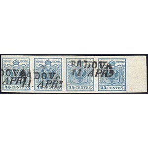 1852 - 45 cent. azzurro ardesia, II tipo ... 
