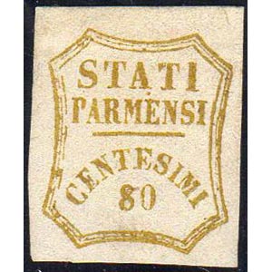 1859 - 80 cent. bistro oliva (18), gomma ... 