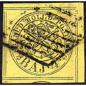 1864 - 4 baj giallo, otto filetti (5A), ... 