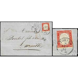 1861 - 40 cent. rosso vermiglio, EFFIGIE ... 