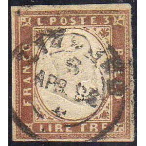 1861 - 3 lire rame vivo (18A), usato a ... 