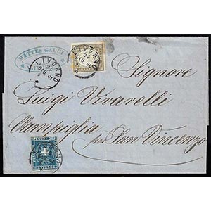 1861 - 20 cent. azzurro, interspazio di ... 