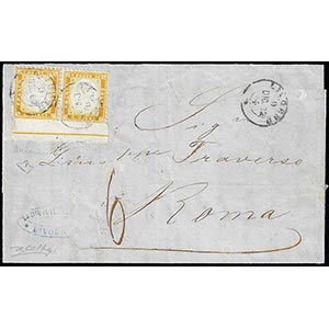 1862 - 10 cent. bistro, coppia orizzontale ... 