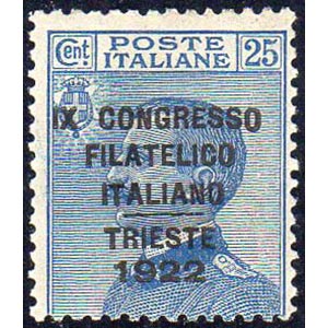 1922 - 25 cent. Congresso Filatelico, terza ... 