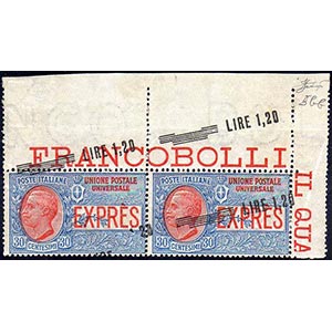 1921 - 1,20 lire su 30 cent., coppia ... 