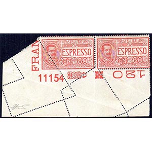 1922 - 60 cent. (7), coppia orizzontale, ... 