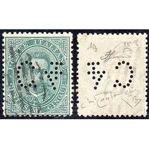 1887 - 4 cent. su 5 cent. verde, ... 