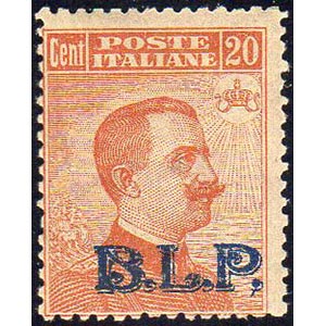 1922 - 20 cent., soprastampa azzurra BLP del ... 