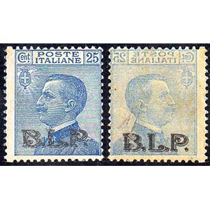 1922 - 25 cent., soprastampa BLP del II tipo ... 