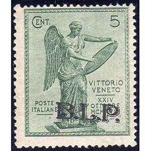 1922 - 5 cent. Vittoria, soprastampato BLP, ... 