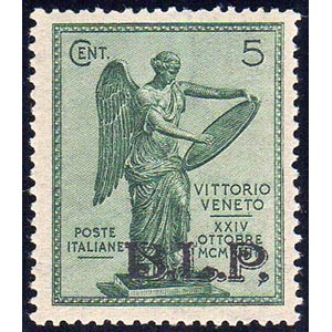 1922 - 5 cent. Vittoria, soprastampato BLP, ... 