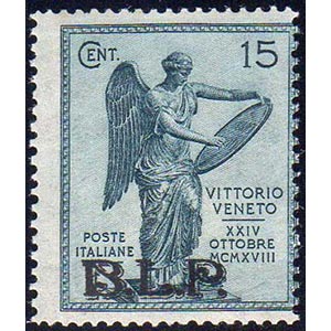 1922 - 15 cent. Vittoria, soprastampato BLP, ... 