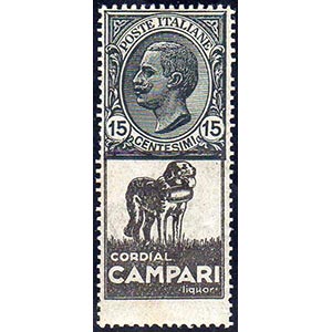 1924 - 15 cent. Cordial Campari, vignetta ... 