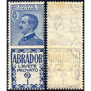1924 - 25 cent. Abrador, filigrana lettere ... 