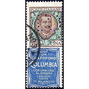 1924 - 1 lira Columbia, vignetta fortemente ... 