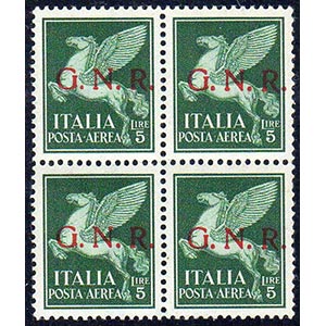 1944 - 5 lire soprastampa G.N.R. di Verona ... 
